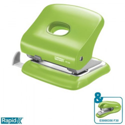 Lyukasztó, kétlyukú, 30 lap, RAPID "FC30", élénk zöld Lyukasztó, kétlyukú, 30 lap, RAPID "FC30", élénk zöld