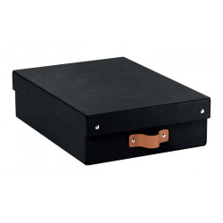 Tárolódoboz, M méret, alacsony, LEITZ "Puro", fekete