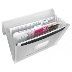 Harmonikamappa, A4, PP, 6 rekeszes, ESSELTE "Vivida", fehér