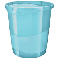Papírkosár, 14 liter, ESSELTE "Colour` Ice", áttetsző kék