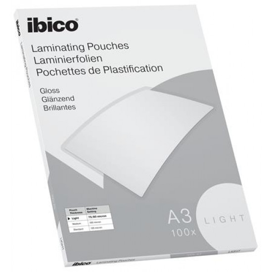 Meleglamináló fólia, 80 mikron, A3, fényes, IBICO "Light"