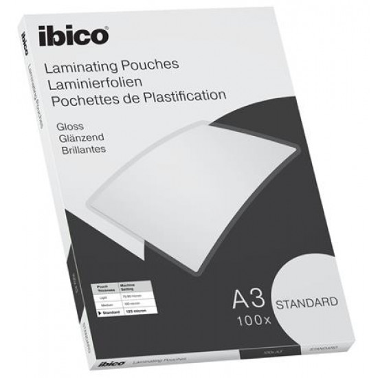 Meleglamináló fólia, 125 mikron, A3, fényes, IBICO "Standard"
