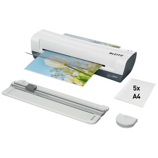 Lamináló készlet, A4, 80-125 mikron, LEITZ "iLam Home 4-in-1", fehér Lamináló készlet, A4, 80-125 mikron, LEITZ "iLam Home 4-in-1", fehér