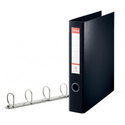 Gyűrűs könyv, 4 gyűrű, D alakú, 60 mm, A4 maxi, PP, ESSELTE "Jumbo Vivida", fekete