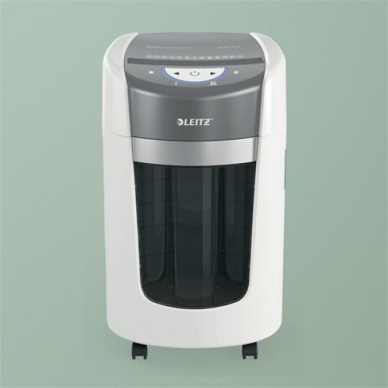 Iratmegsemmisítő, mikrokonfetti, 6 lap, LEITZ "IQ OptiMax P5 Home Office"