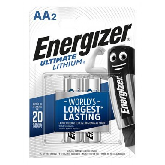 Elem, AA ceruza, 2 db, Lítium, ENERGIZER "Ultimate Lithium"