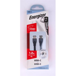 USB kábel, USB-C - USB-C, 1,2m, ENERGIZER, fekete USB kábel, USB-C - USB-C, 1,2m, ENERGIZER, fekete