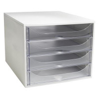 Irattároló, műanyag, 4 fiókos, EXACOMPTA "Ecobox Office", szürke-áttetsző Irattároló, műanyag, 4 fiókos, EXACOMPTA "Ecobox Office", szürke-áttetsző