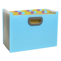 Harmonika irattartó, A4, PP, 24 rekeszes, EXACOMPTA "Pop`NCo", ciánkék