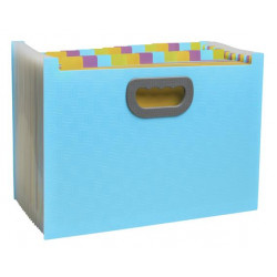 Harmonika irattartó, A4, PP, 24 rekeszes, EXACOMPTA "Pop`NCo", ciánkék