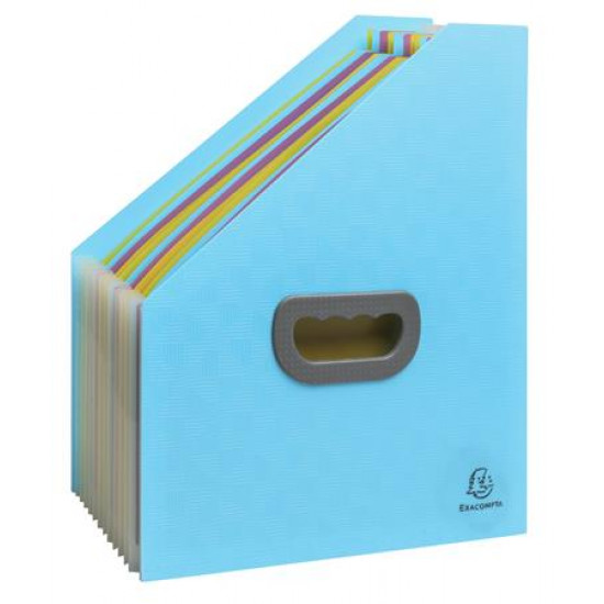Harmonika iratpapucs, 265x325 mm, PP, 12 rekeszes, EXACOMPTA "Pop`NCo", ciánkék