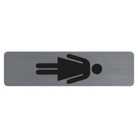 Információs tábla, öntapadó,4,4x16,5 cm, alumíniumhatású, EXACOMPTA, "Női"