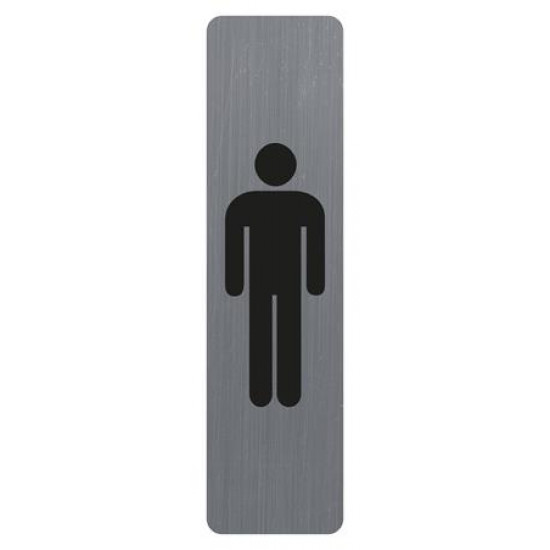 Információs tábla, öntapadó,4,4x16,5 cm, alumíniumhatású, EXACOMPTA, "Férfi"