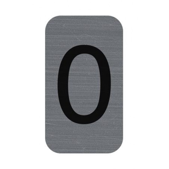 Információs tábla, öntapadó, 2,5x4,4 cm, alumíniumhatású, EXACOMPTA, 0-ás