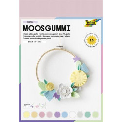 Moosgumi, 20x29 cm, 10 lap, FOLIA "Pastel", 10 különböző pasztel szín