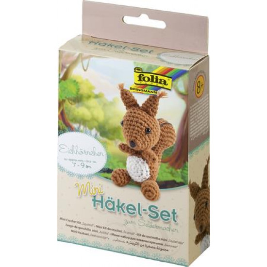 Mini horgolókészlet, FOLIA, mókus