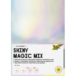 Dekorkarton szett fóliával, irizáló, 25x35 cm, 6+6 lap, FOLIA