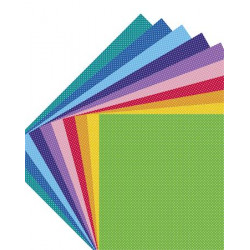 Dekorkarton, 2 oldalas, 50x70 cm, 300 g, 10 lap, FOLIA "Dots Small", pöttyös, 10 különböző szín