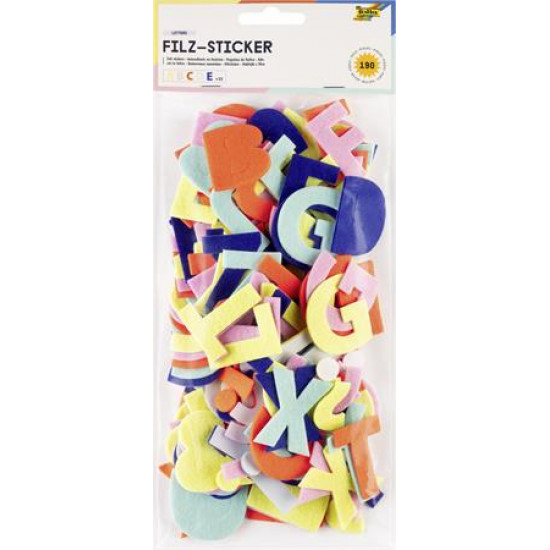 Matrica készlet, filc, 190 db, betűk, FOLIA, különböző színek Matrica készlet, filc, 190 db, betűk, FOLIA, különböző színek