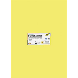 Dekorkarton, 2 oldalas, 50x70 cm, 300 g, 10 lap, FOLIA, citromsárga