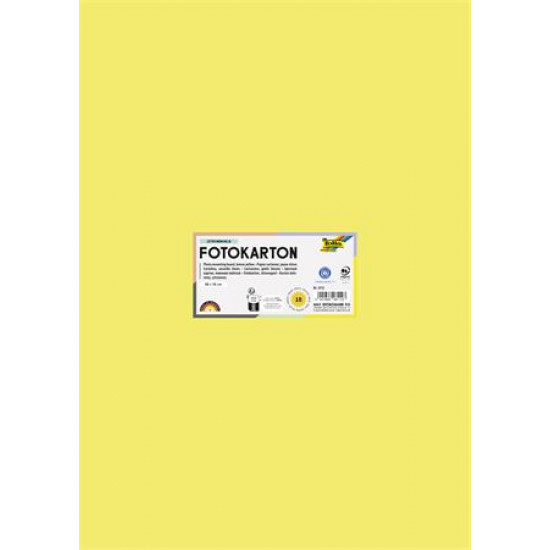 Dekorkarton, 2 oldalas, 50x70 cm, 300 g, 10 lap, FOLIA, citromsárga Dekorkarton, 2 oldalas, 50x70 cm, 300 g, 10 lap, FOLIA, citromsárga