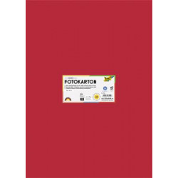 Dekorkarton, 2 oldalas, 50x70 cm, 300 g, 10 lap, FOLIA, tűzpiros