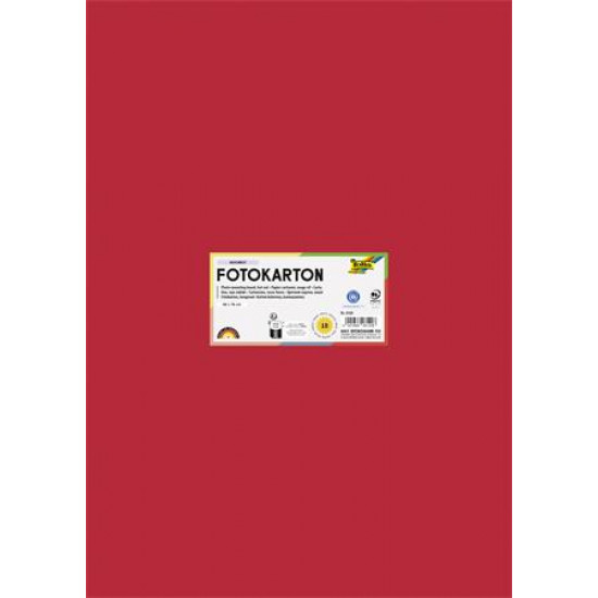 Dekorkarton, 2 oldalas, 50x70 cm, 300 g, 10 lap, FOLIA, tűzpiros Dekorkarton, 2 oldalas, 50x70 cm, 300 g, 10 lap, FOLIA, tűzpiros