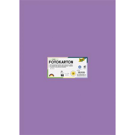Dekorkarton, 2 oldalas, 50x70 cm, 300 g, 10 lap, FOLIA, sötét orgonalila