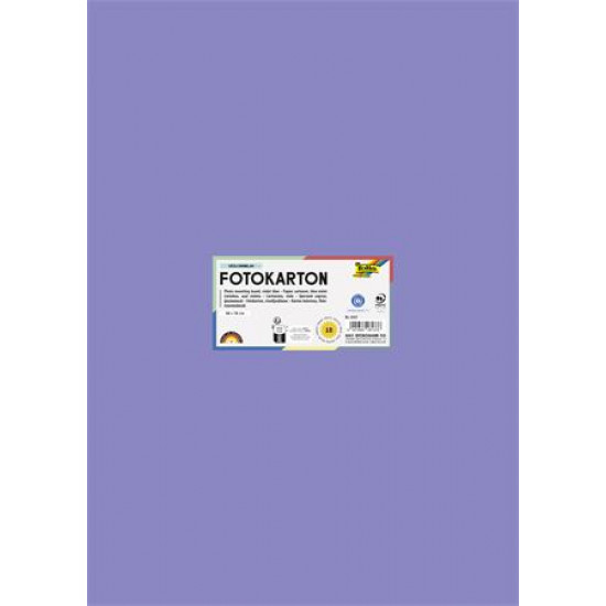 Dekorkarton, 2 oldalas, 50x70 cm, 300 g, 10 lap, FOLIA, ibolyakék