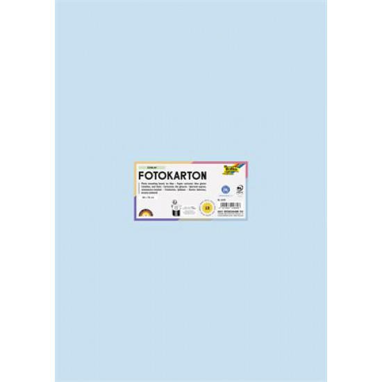 Dekorkarton, 2 oldalas, 50x70 cm, 300 g, 10 lap, FOLIA, jégkék