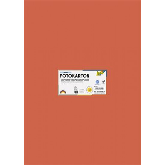Dekorkarton, 2 oldalas, 50x70 cm, 300 g, 10 lap, FOLIA, narancssárga