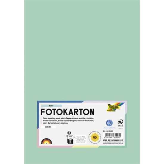 Dekorkarton, A4, 300 g, 50 lap, FOLIA, menta