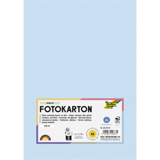 Dekorkarton, A4, 300 g, 50 lap, FOLIA, jégkék Dekorkarton, A4, 300 g, 50 lap, FOLIA, jégkék