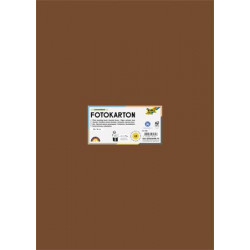 Dekorkarton, 2 oldalas, 50x70 cm, 300 g, 10 lap, FOLIA, csokoládébarna