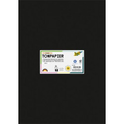Színes papír, A3, 130 g, 50 lap, FOLIA, fekete