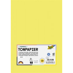 Színes papír, A4, 130 g, 100 lap, FOLIA, citromsárga
