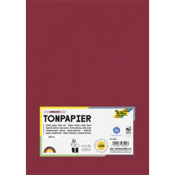 Színes papír, A4, 130 g, 100 lap, FOLIA, sötétvörös