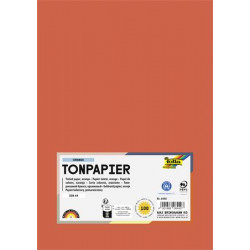 Színes papír, A4, 130 g, 100 lap, FOLIA, narancs