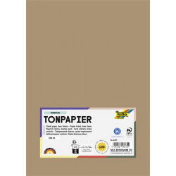 Színes papír, A4, 130 g, 100 lap, FOLIA, őzbarna