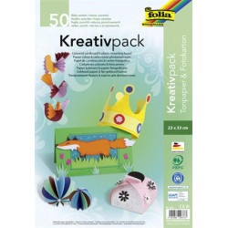 Dekorkarton, 23x33 cm, 50 lap, FOLIA, vegyes színek