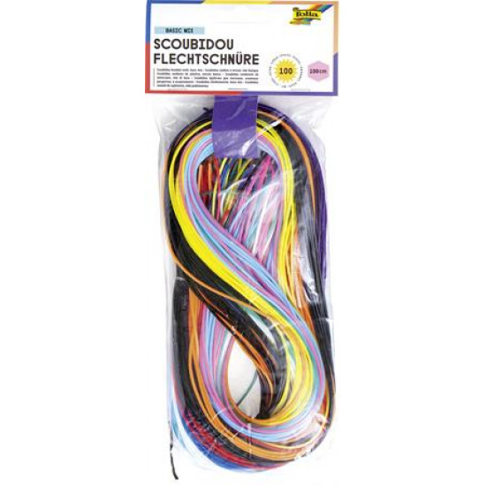 Kreatív fonal, 100 cm, 100 db, FOLIA, „Basic Mix”, vegyes színek