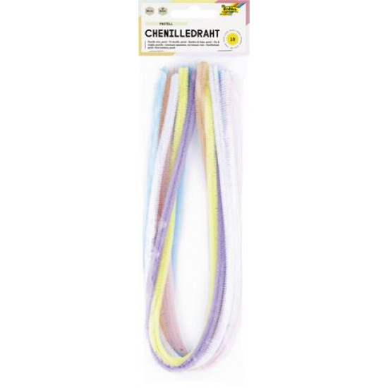 Zseníilia drót, 50 cm, FOLIA, 10 különböző pasztel szín