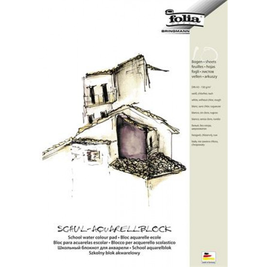 Akvarell tömb, A3, 150 g, 10 lap, durva, FOLIA