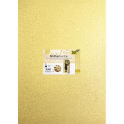 Dekorkarton tömb, csillámos, 1 oldalas, 50x70 cm, 300g, 5 lap, FOLIA, arany