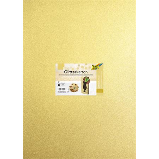 Dekorkarton tömb, csillámos, 1 oldalas, 50x70 cm, 300g, 5 lap, FOLIA, arany Dekorkarton tömb, csillámos, 1 oldalas, 50x70 cm, 300g, 5 lap, FOLIA, arany