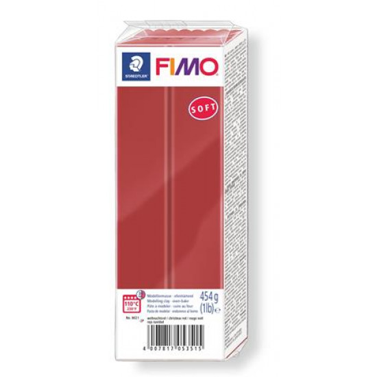 Gyurma, 454 g, égethető, FIMO "Soft", karácsonypiros