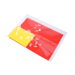 Irattartó tasak, A4, PP, patentos, 120 mikron, FLEXOFFICE, "FO-CBF02", áttetsző, mintás