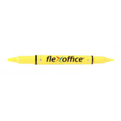 Szövegkiemelő, 1,0/4,0 mm, kétvégű, FLEXOFFICE "HL01", sárga