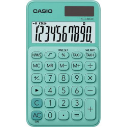 Zsebszámológép, 10 számjegy, CASIO "SL 310", zöld