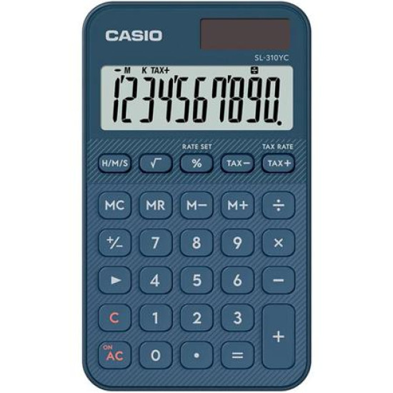 Zsebszámológép, 10 számjegy, CASIO "SL 310 YC" kék Zsebszámológép, 10 számjegy, CASIO "SL 310 YC" kék